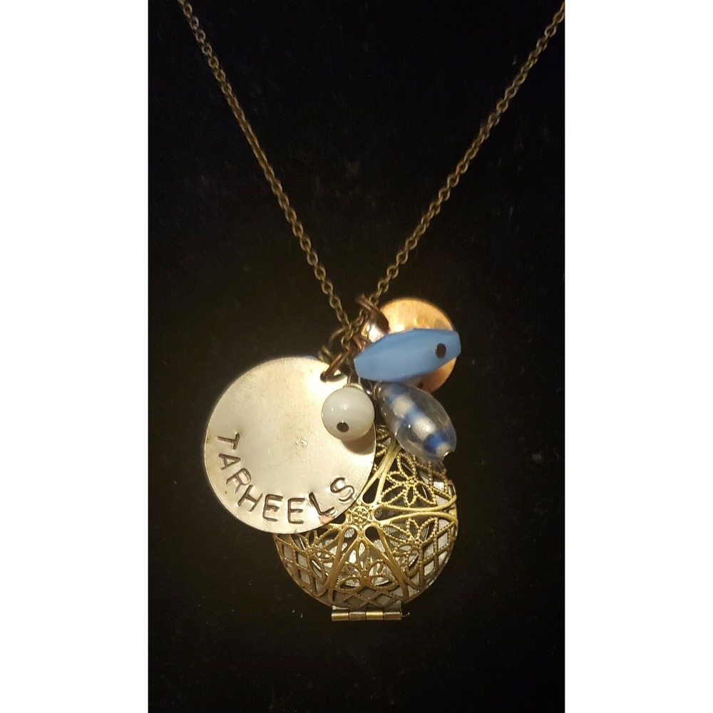 UNC Tarheels Polished Engraved S Pendant. Handmade.